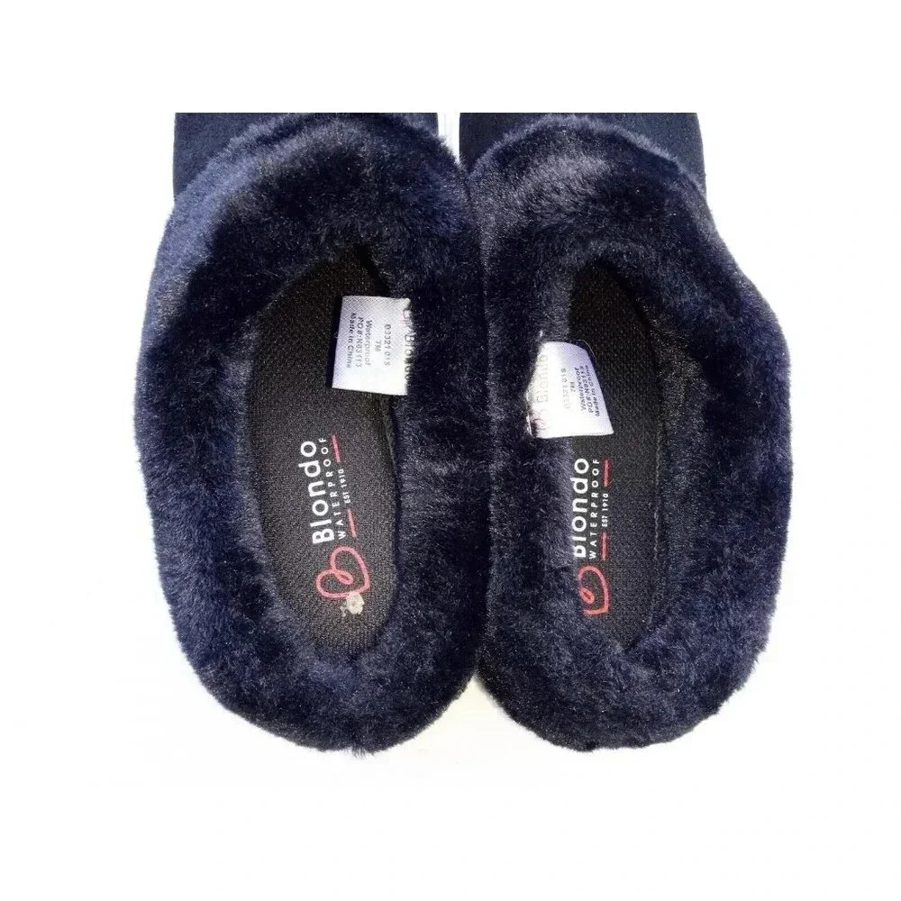 Blondo Suri Waterproof Suede Slip-On Sneaker Faux-Fur Lining in Black Womens 7M - Picture 8 of 9